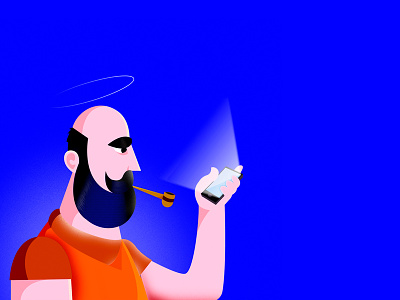 Beard phone design geometric illustration