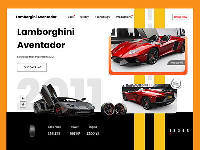 Sports Car Website 3d animation branding graphic design logo motion graphics situs ui web