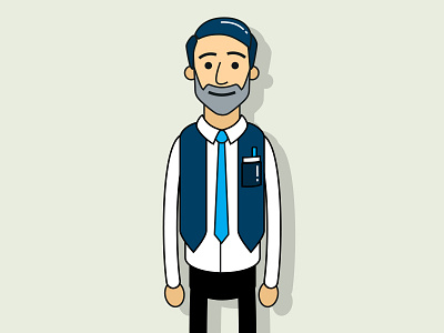 Presenter Character after character design effects frame man presenter simple style