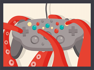 Octopus controller controller gaming gif nerd nintendo octopus red simple