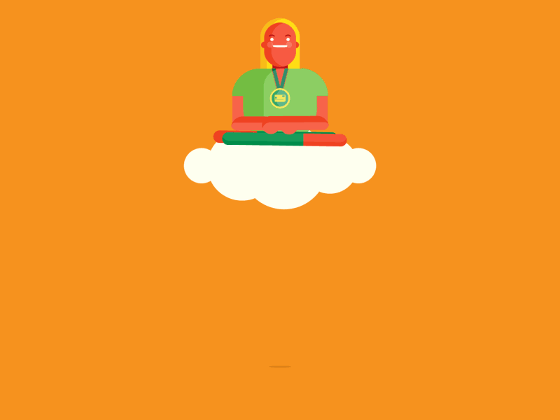 The Day Dreamer animated gif illustration orange simple superhero