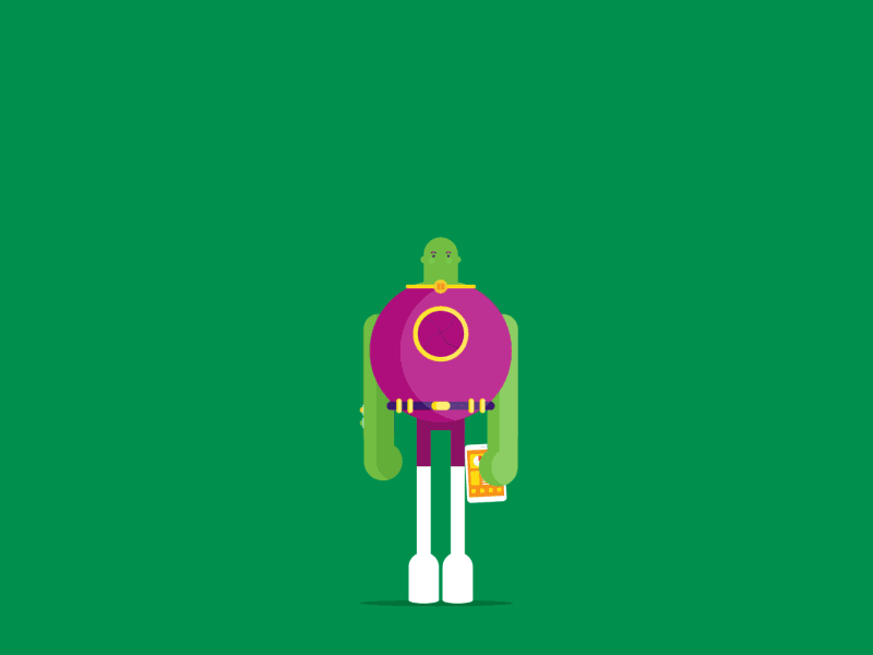 Turbo Saver animated gif green illustration simple superhero