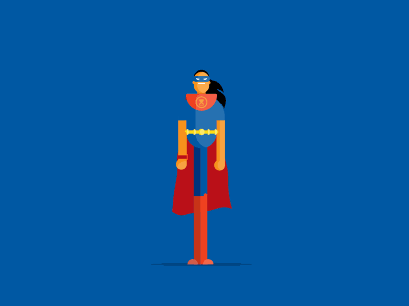 The Time Dueller animated blue gif illustration simple superhero