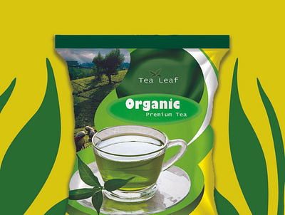 Green tea packet design & mockup,, by adobe illustrator. adobe illustrator adobe photoshop banner design design graphic design packet design photo editing poster design