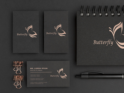 Butterfly logo mockup..