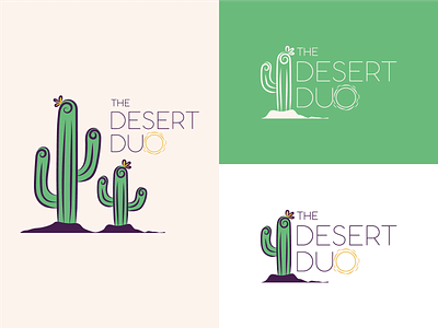 The Desert Duo cacti cactus daughter desert duo illustration logo minimal mother saguaro