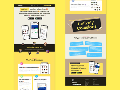 Full concept website design for @clubhouse .