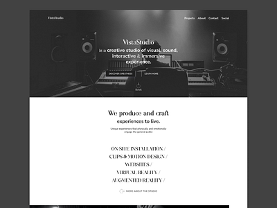 Concept website design for Creative Studio.