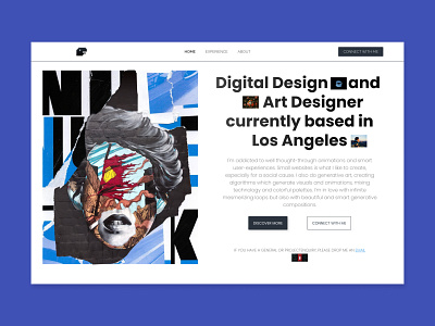 Hero section design for Digital Designer portfolio.