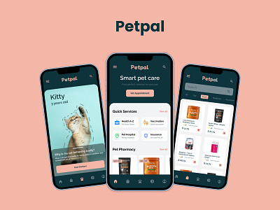 UI Design for Petpal app. 3d animation app branding design graphic design illustration logo motion graphics ui