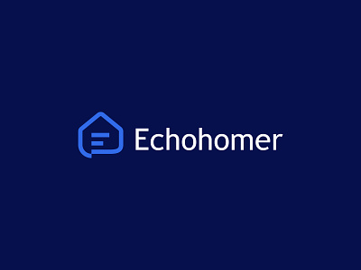 Echohomer logo design. Home/letter e/house logo.