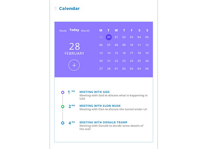 Pulse Calendar Shot calendar ui crm dashboard