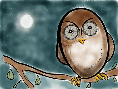 Owl - made with Paper on iPad hand drawn illustration ipad owl