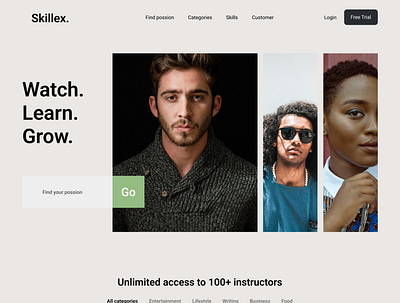 "Skillex" Landing Page design ui ux