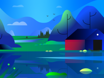 Simple vector gradient landscape by Orion Sidoryuk on Dribbble