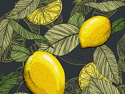 Lemonade botanical food foodillustration illustration nature pattern plants