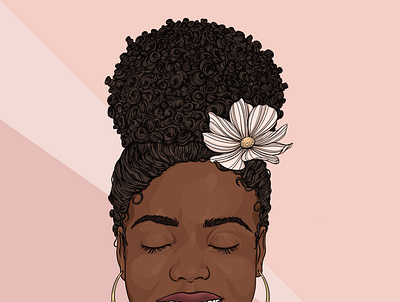 Curls on curls afrohair beauty illustration portrait portraitillustration