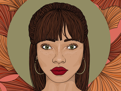 Autumn beauty illustration portrait portraitillustration