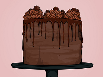 Chocolate cake food foodillustration illustration