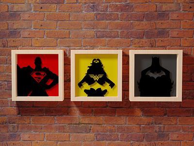 Trinity 3d batman dc decoration papercraft superheroes superman trinity wonder woman