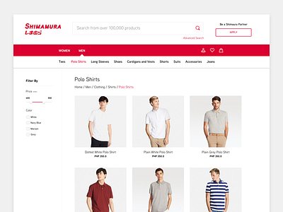 eCommerce Concept for Shimamura