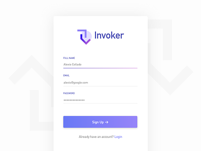 Invoker - Daily UI 001 - Sign Up daily login sign up ui