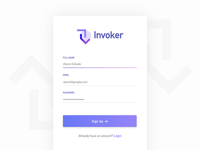 Invoker - Daily UI 001 -  Sign Up