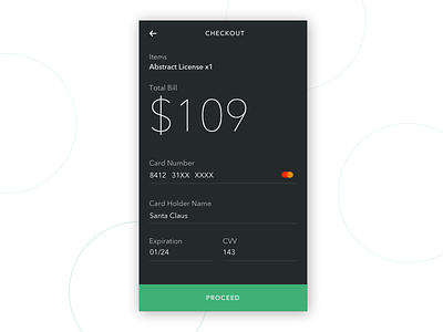 Daily UI 002 - Credit Card Checkout checkout credit card daily ui dark theme
