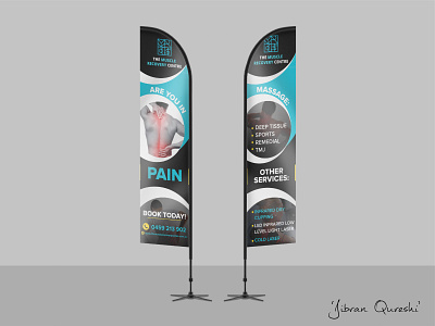 Muscle Recover Center(feather-flags) branding design graphic design vector