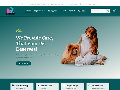 Wordpress pet store website design by elementor & woocommerce
