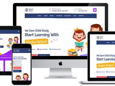 Wordpress kids school website with elementor