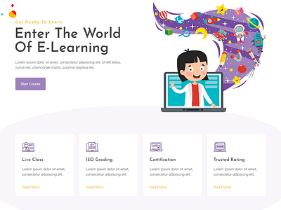 Elearning  wordpress website design with elementor