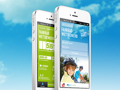 Fahrradwettbewerb app iphone ui