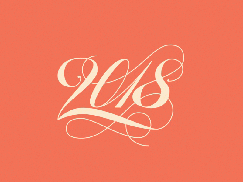 2018 Dribbble 2018 animated lettering calligraphy copperplate design digital lettering goal lettering motiongraphics new year rebound typography