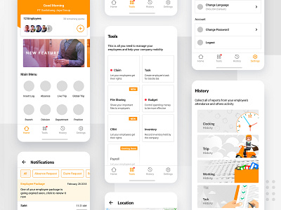 BOSS Pintar | Re-Design Process android app app app design attendance attendance system boss pintar bosspintar business clean company dashboard flat homepage illustration ios mobile mobile ui tools ui user interface