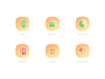 BOSS Pintar | Employee App Icons Menu android app app attendance bosspintar checkin checkout design gradient icon icon set iconography icons illustration mobile mobile ui modern simple ui user interface vector