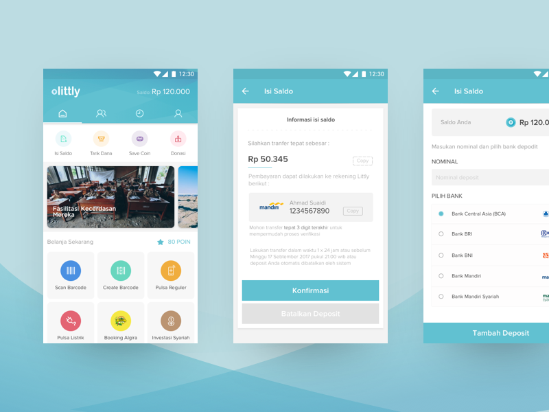 Finance App topup ui finance