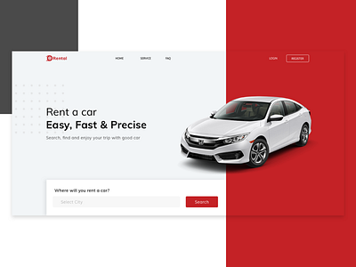 Rent Car Website clean css hero banner rent car search travel ui ux web web deisgn website