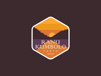 Ranu Kumbolo Lake branding design icon illustration landscape logo mountain typography vector