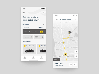 Driver Training App design driver illustration ios maps mobile travel ui ux