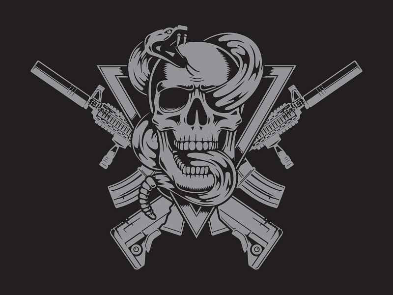 Skull Gun logo Illustrations – Skull Gun hk416 snake logo by art ...