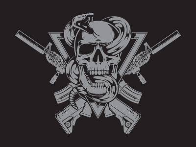 Skull Gun logo Illustrations – Skull Gun  hk416 snake logo
