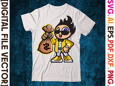 Happy Angler Son Dollar Angel dollar man Comic' Men 3d animation branding design dollar graphic design illustration logo man motion graphics t shirt t shirt design ui vector