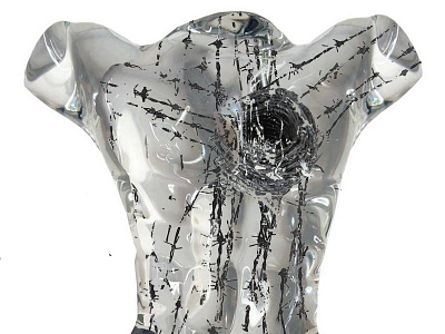 THORNED HEART glass sculpture graphic design luismcsoul sculpture soulfeedback