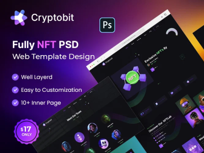 Cryptobit - NFT Marketplace WordPress Theme. auction bootstrap business coin crypto currency design elementor graphic design html ico landing marketplace metamack multipurpose nft software token trading wordpress