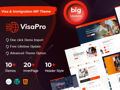 VisaPro - Immigration & Visa Consulting WordPress Theme airline business coaching company consulting corporate education exam flight booking immigration landing page student technology tourism travel agency travel tour trip vacation visa visa agent