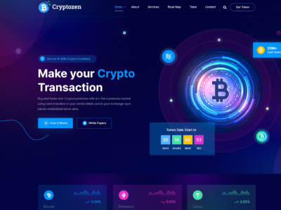 Cryptocurrency ICO PSD Template 3d agency animation best branding business company creative crypto design graphic graphic design logo marketplace motion graphics multipurpose photoshop ui