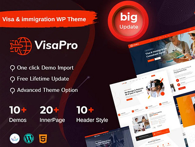 Visa Consulting WordPress Theme 3d airline animation branding business consulting design education elementor flight booking graphic design html immigration logo motion graphics technology travel agency travel tour ui visa agent