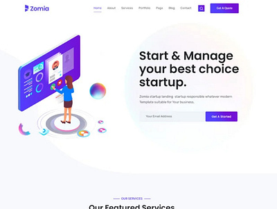 Startup Agency HTML5 Template animation branding business company corporate data design digital elementor graphic design html illustration information logo marketing multipurpose software ui vector