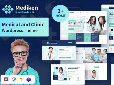 Medical & Clinic Service WordPress Theme. ambulance branding business center company dental dentist design doctor elementor health html illustration logo medicine multipurpose nurse psychology responsive vector